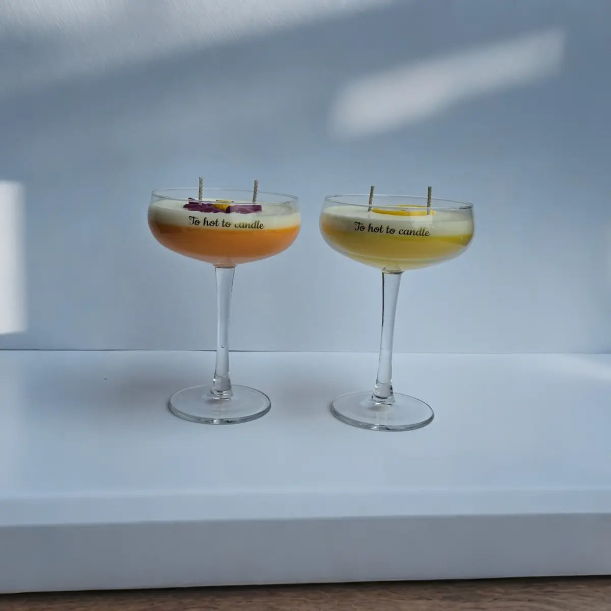 Bundel geurkaarsen in cocktailglazen Pornstar Martini en Citronella geurcombinatie