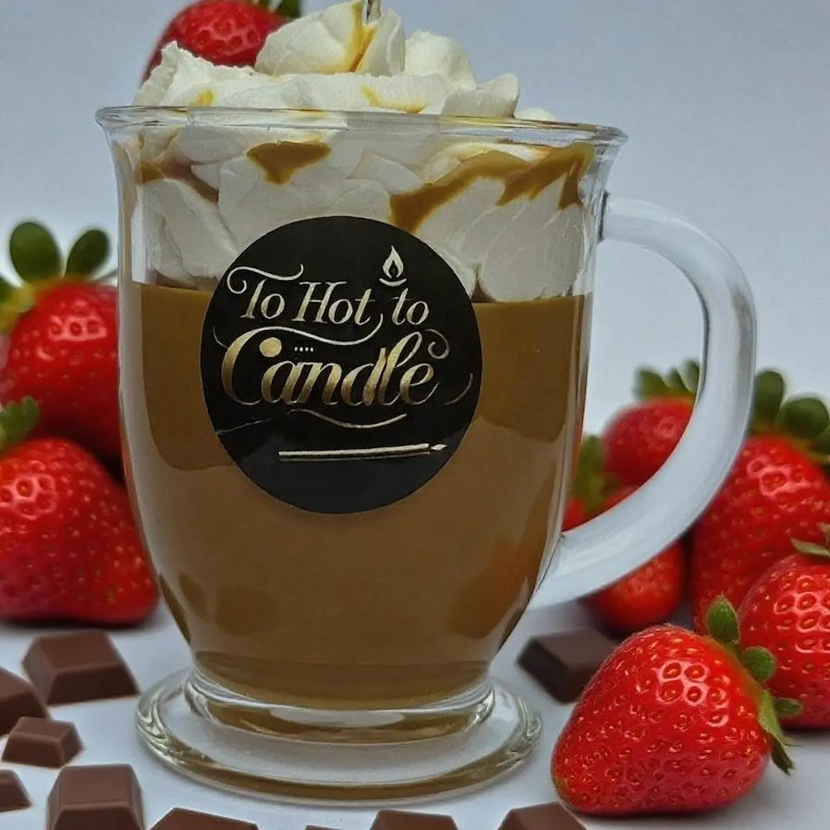 Grote Choco Loco geurkaars, warme en zoete chocoladegeur, met aardbeien
