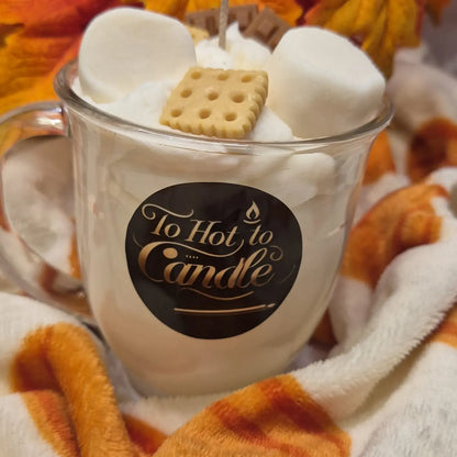 Stijlvolle CozyMallow witte marshmallow geurkaars in glas, duurzaam en sfeervol