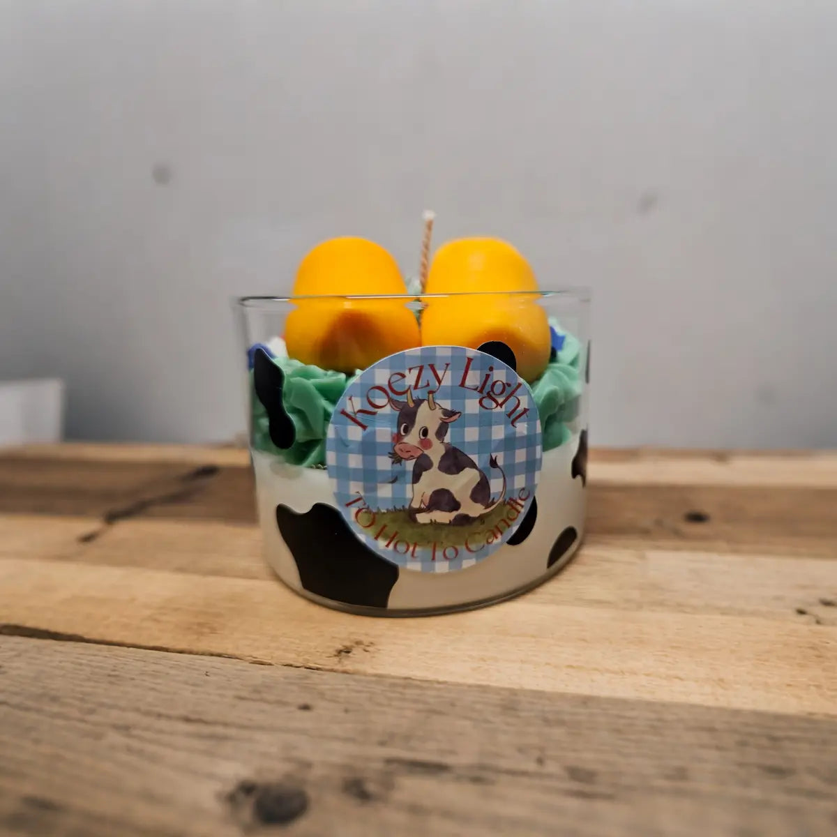Hollandse kaars met klompen en koeienprint sfeermaker voor elk interieur